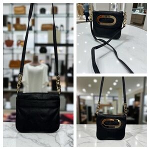 Michael Kors Berkley TopHandle Leather CrossBody Bag Purse Black